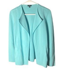 Talbots baby blue knit sweater with pockets size P (small)  #756